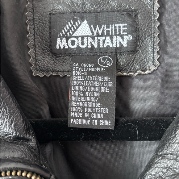 Women’s White Mountain Black Leather Zip Front Tie Waist Lined Jacket Size Large - Picture 2 of 15